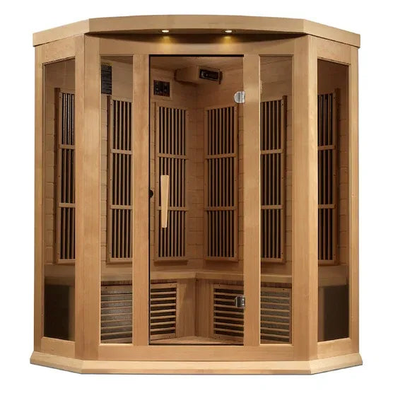 Maxxus 3 Person Corner Near Zero EMF FAR IR Sauna (MX-K356-01-ZF HEM)