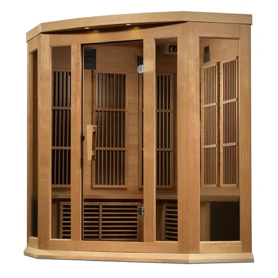 Maxxus 3 Person Corner Near Zero EMF FAR IR Sauna (MX-K356-01-ZF HEM)