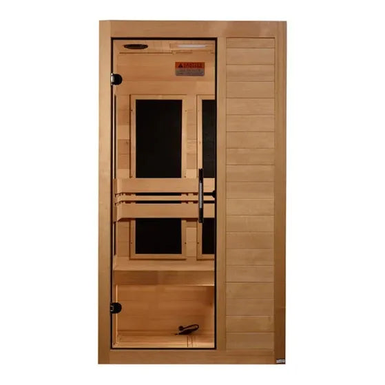 Maxxus S-Line 1-Person Low EMF FAR Infrared Sauna - Canadian Hemlock
