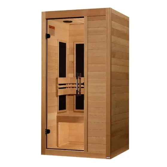 Maxxus S-Line 1-Person Low EMF FAR Infrared Sauna - Canadian Hemlock