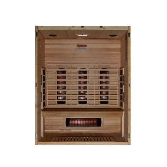 Maxxus S-Line Yoga 3-Person Full Spectrum Near Zero EMF Infrared Sauna - Pacific Cedar