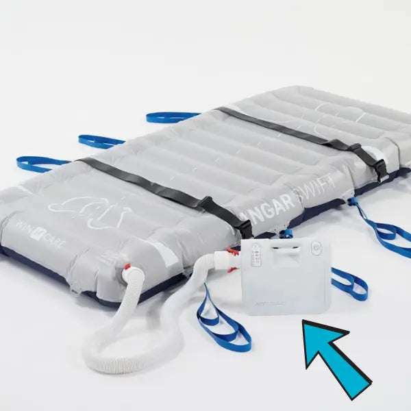 Mangar Rhino Patient Lift Cushion with Airflo Duo Compressor and Roller Bag