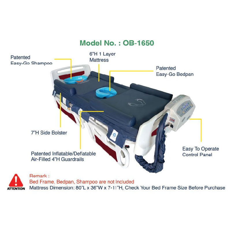 ObboMed OB-1650 StandardAir Mattress Alternating Pressure Ulcer Prevention Mattress with Low Air Loss Air