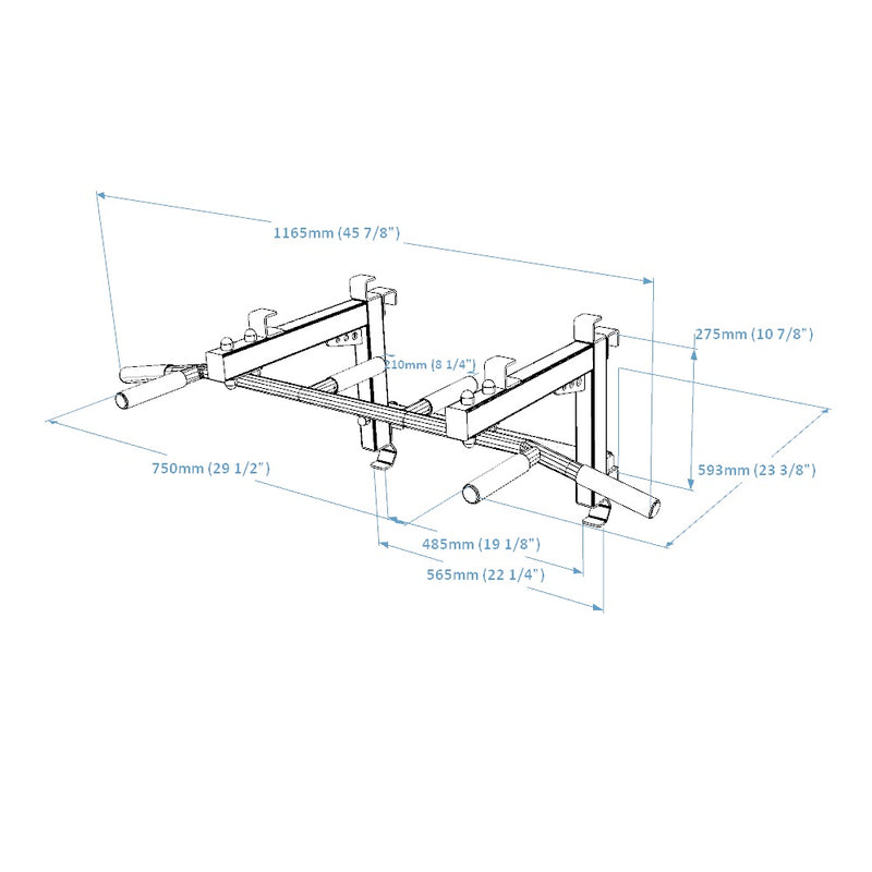 BenchK - Series 7 712 Wall Bars With Adjustable Pull-Up Bar & Bench top