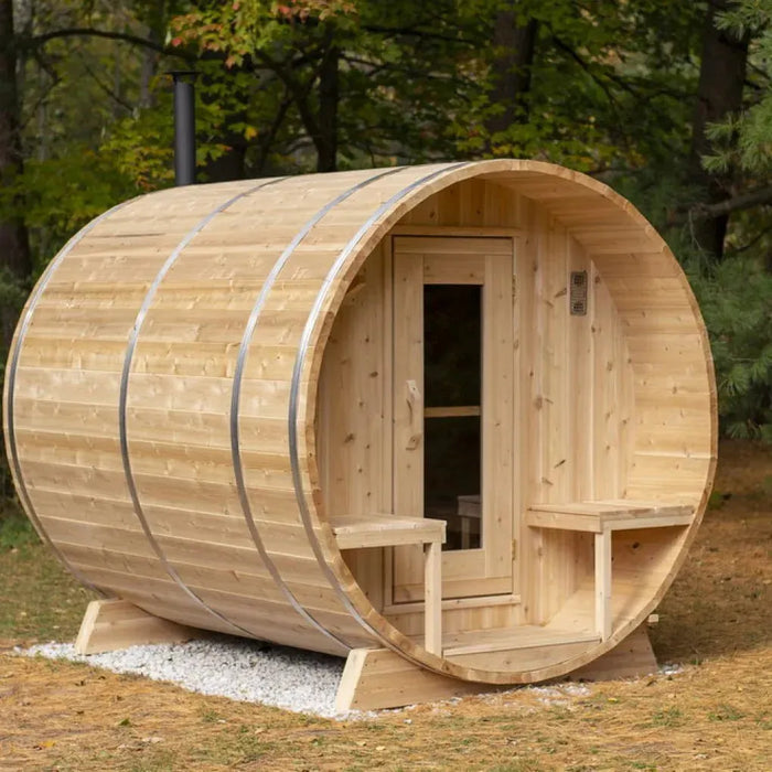 Dundalk LeisureCraft Canadian Timber Serenity 3-4 Person Barrel Sauna CTC2245W