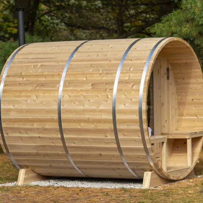 Dundalk LeisureCraft Canadian Timber Serenity 3-4 Person Barrel Sauna CTC2245W