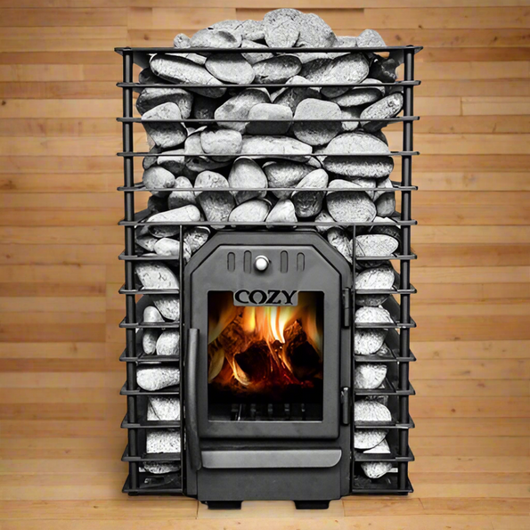Cozy Heat Quattro Pkg Wood-Burning Sauna Stove Package, Up to 18kW