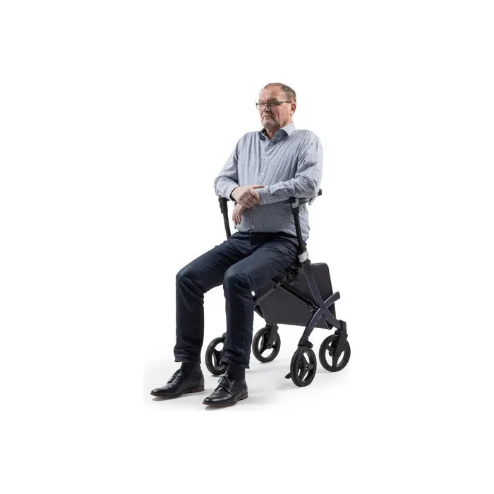 Rollz FLEX 2 Lightweight Rollator Walker with XL Storage Bag & Seat