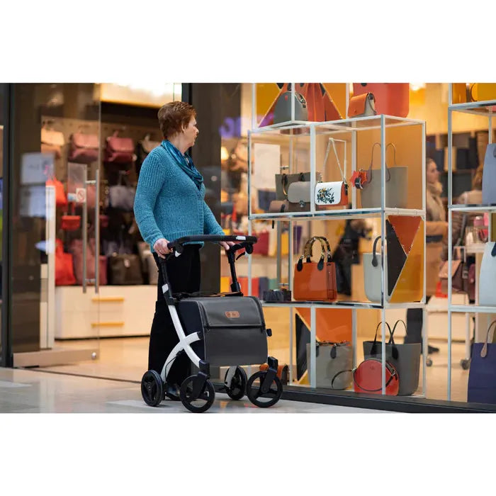 Rollz FLEX 2 Lightweight Rollator Walker with XL Storage Bag & Seat