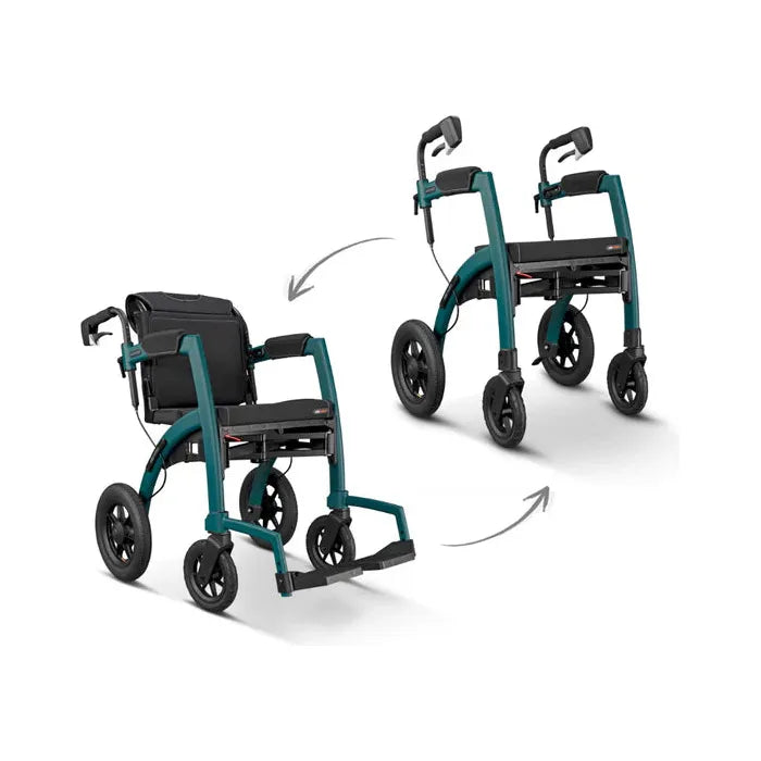 Rollz Motion Performance All-Terrain 2-In-1 Rollator Transport Chair
