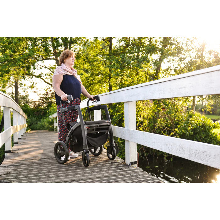 Rollz Motion Rhythm 2-in-1 Parkinson Rollator Transport Chair with 1 Laser Cue