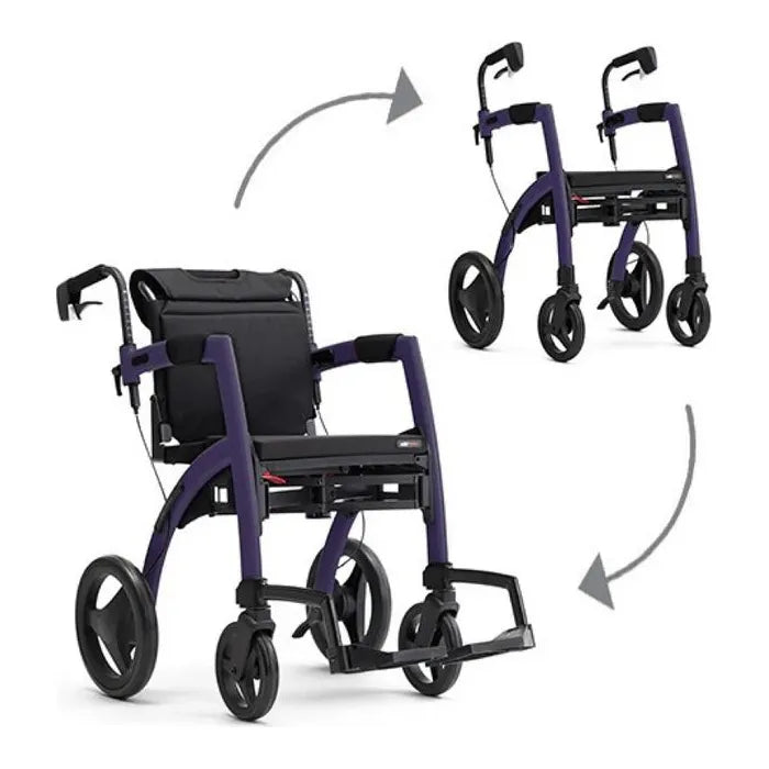 Rollz Motion 2-in-1 Rollator Walker and Wheelchair