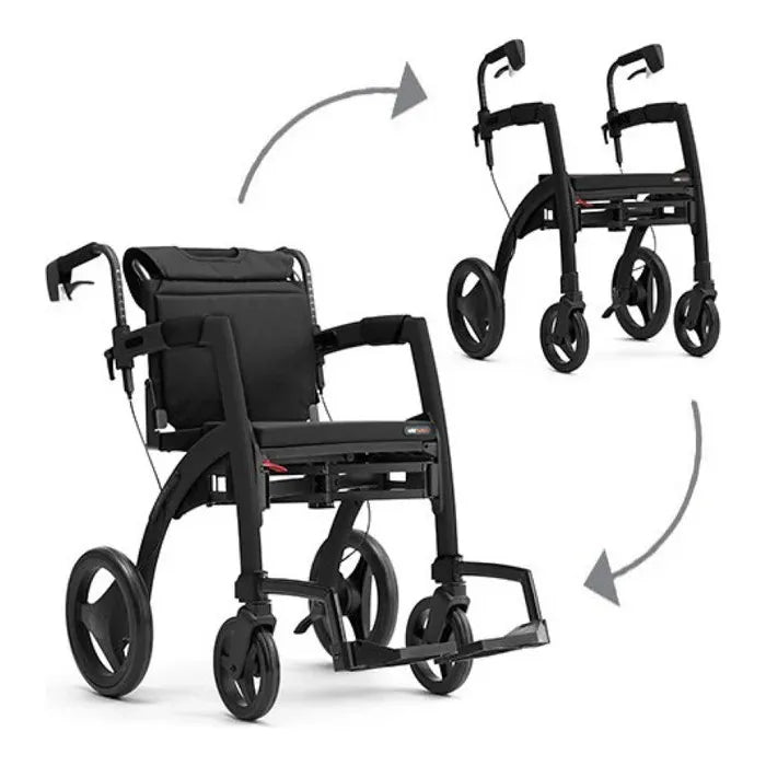 Rollz Motion 2-in-1 Rollator Walker and Wheelchair
