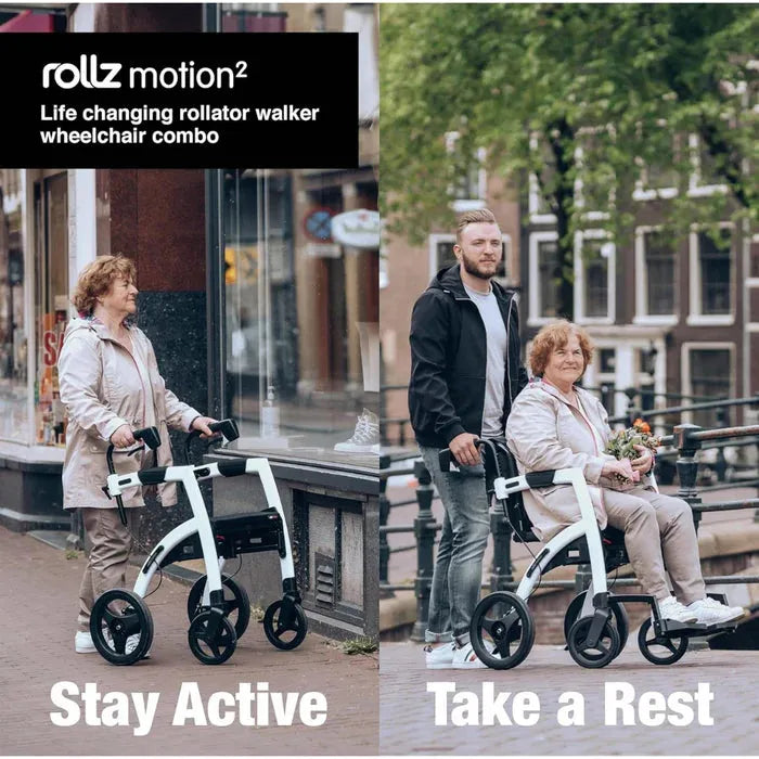 Rollz Motion 2-in-1 Rollator Walker and Wheelchair
