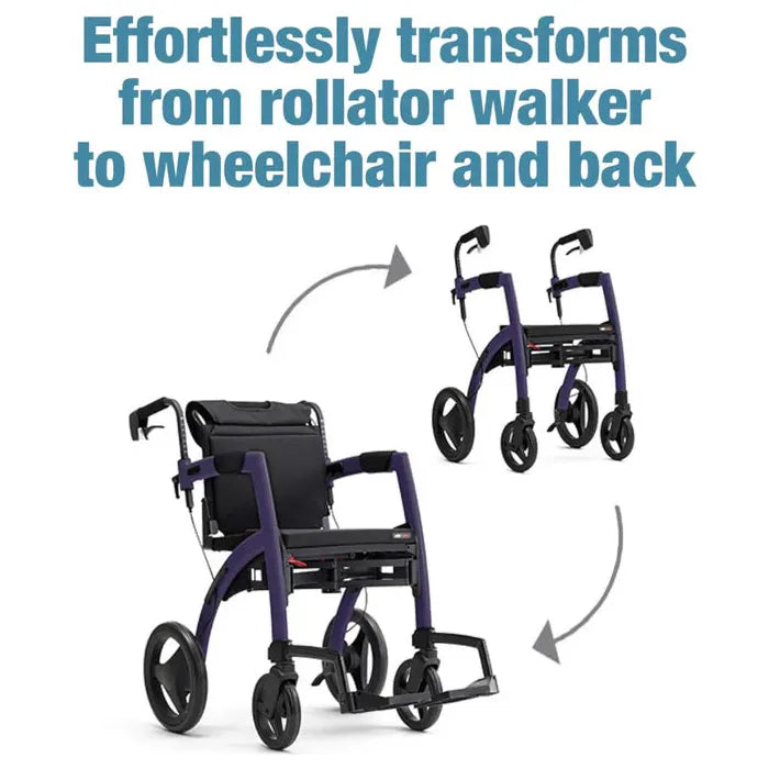 Rollz Motion 2-in-1 Rollator Walker and Wheelchair