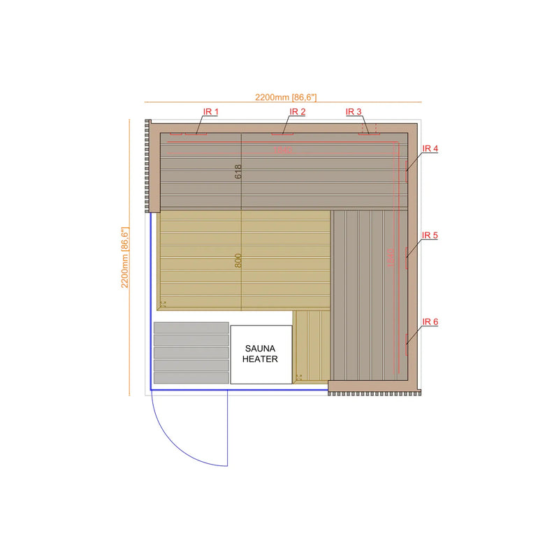 Aalto Indoor Sauna Cabin 3–4 Person ThermaSol
