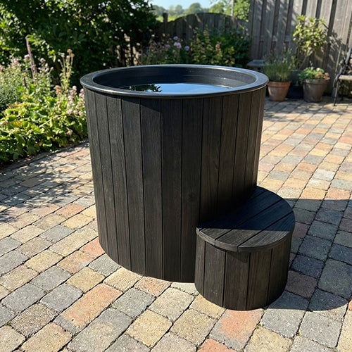 SaunaLife 1-Person Black Thermo-Pine Cold/Hot Plunge Tub Model S1N/S1B