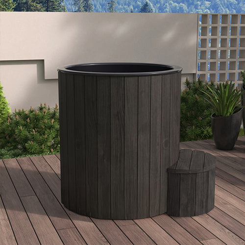 SaunaLife 1-Person Black Thermo-Pine Cold/Hot Plunge Tub Model S1N/S1B