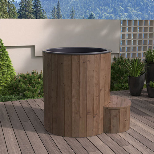 SaunaLife 1-Person Black Thermo-Pine Cold/Hot Plunge Tub Model S1N/S1B