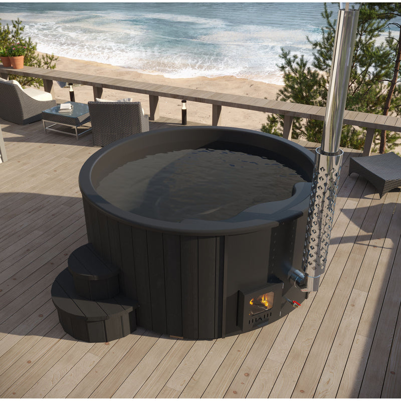 SaunaLife 6 Person Wood-Fired Hot Tub S4N/S4B