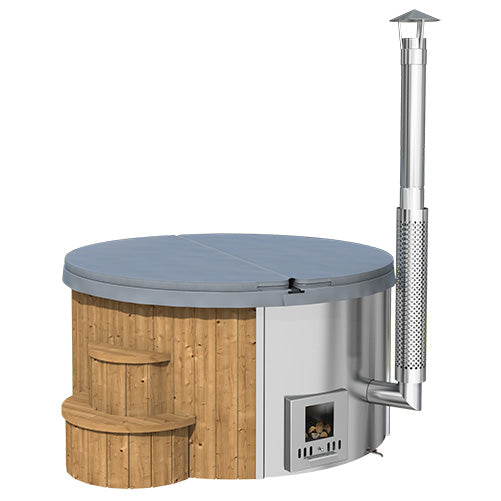 SaunaLife 6 Person Wood-Fired Hot Tub S4N/S4B