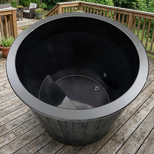 SaunaLife 1-Person Black Thermo-Pine Cold/Hot Plunge Tub Model S1N/S1B