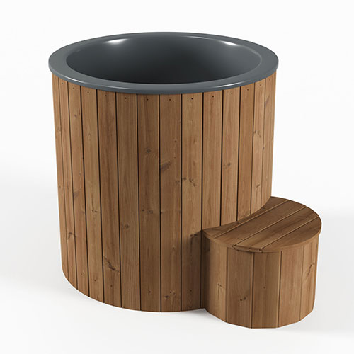 SaunaLife 1-Person Black Thermo-Pine Cold/Hot Plunge Tub Model S1N/S1B