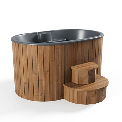 SaunaLife 2-Person Thermo-Pine Cold/Hot Plunge Tub - Model S2N/S2B