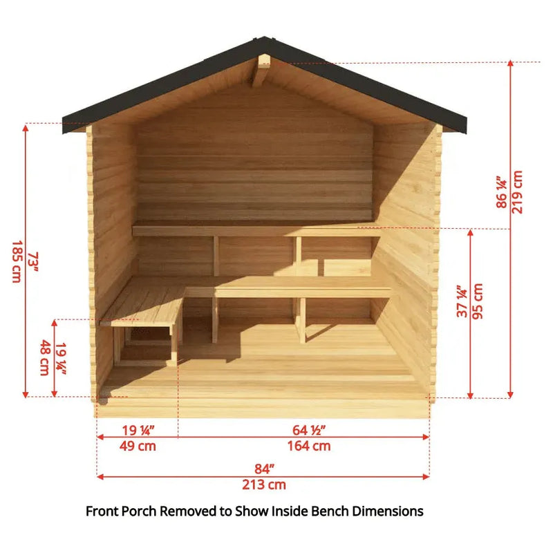 Dundalk Canadian Timber CT Georgian Cabin Sauna with Porch CTC88PW