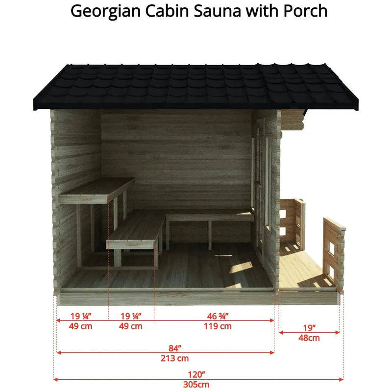 Dundalk Canadian Timber CT Georgian Cabin Sauna with Porch CTC88PW
