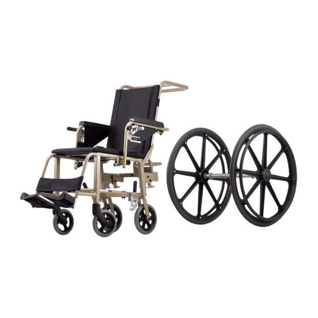 Karman KMAA20 Convertible Airplane Aisle Chair Foot Operated 24" Quick Release Rear Wheels