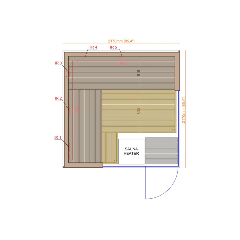 ThermaSol Astra Indoor Sauna Cabin 3–4 Person