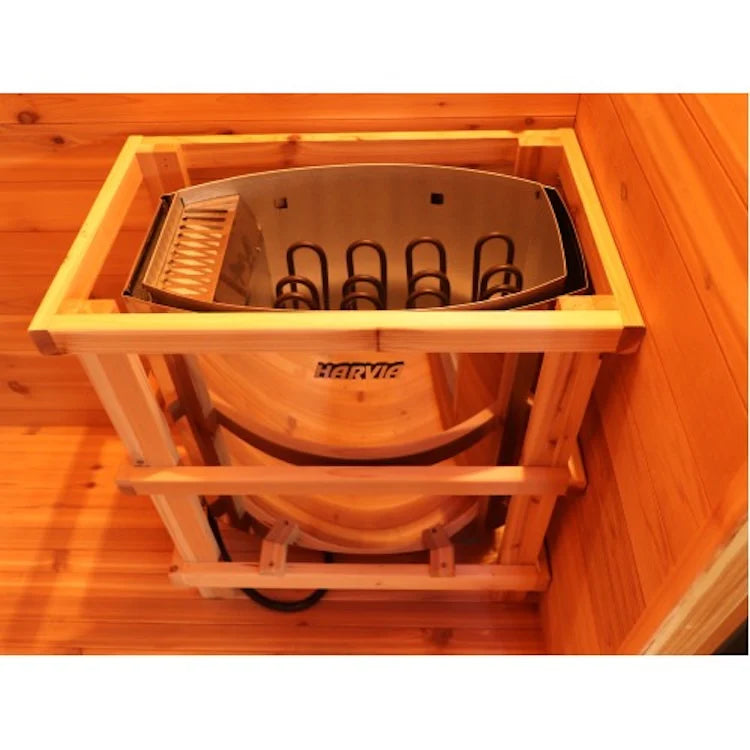 SunRay Denali 4-Person Contemporary Outdoor Sauna with Harvia Heater