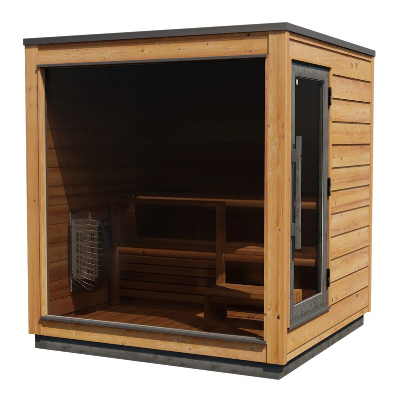 ThermaSol Nordic Dawn Sauna Cabin Fully Assembled Outdoor Sauna, Nordic Pine