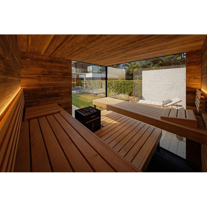 ThermaSol Ombra Sauna Cabin Fully Assembled Outdoor Sauna, Stopsol Bronze Glass