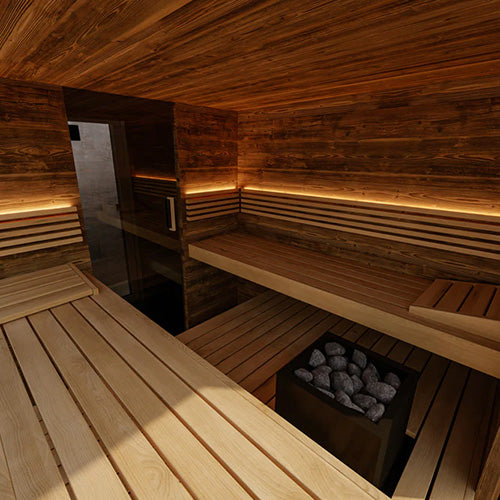ThermaSol Ombra Sauna Cabin Fully Assembled Outdoor Sauna, Stopsol Bronze Glass