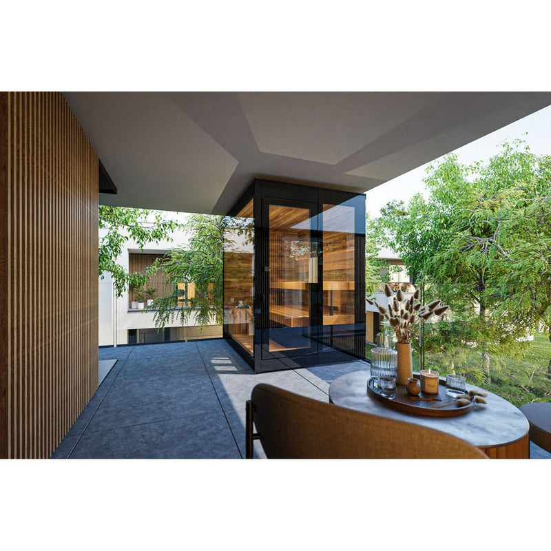 ThermaSol Vera Sauna Cabin Fully Assembled Outdoor Sauna, Tinted Parsol Glass