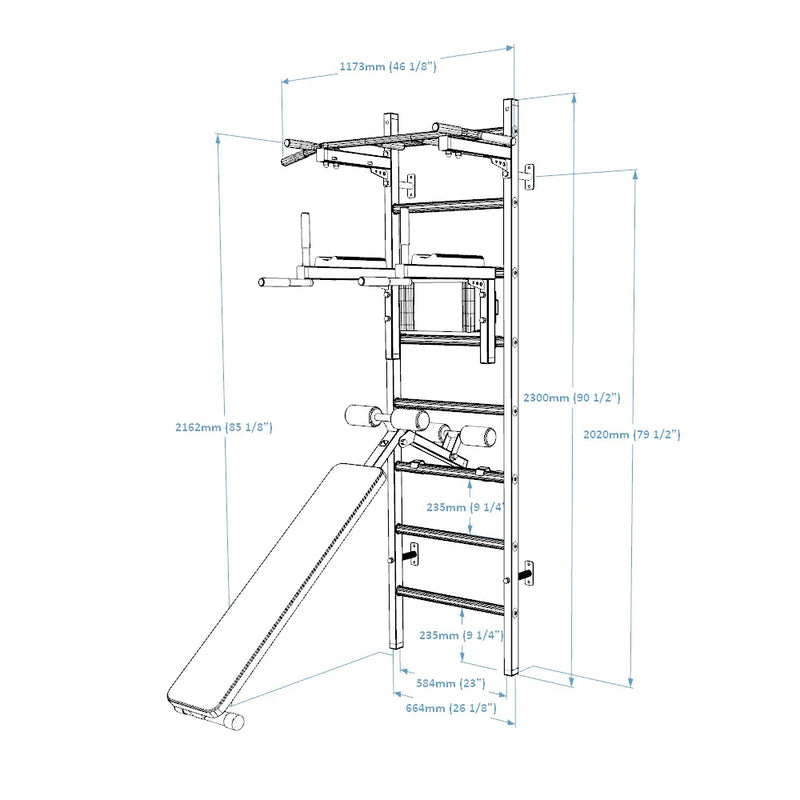 BenchK - Series 2 223 Wall Bars WIth Accessories