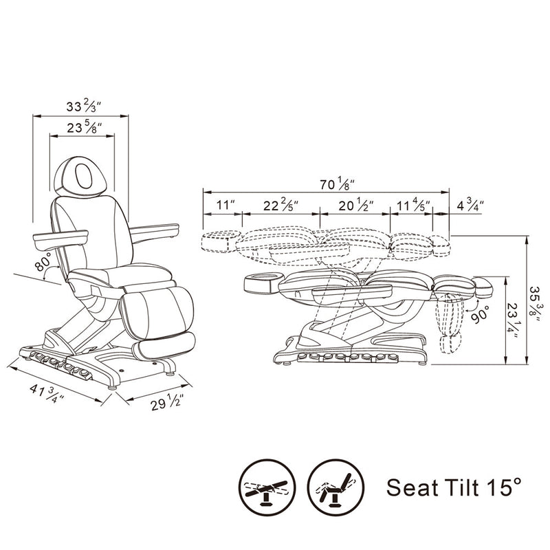 DIR Apollo 4-Motors Thermo Heated Med Spa Treatment Chair