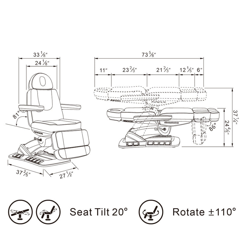 DIR Aurora Medical Spa Chair with 4 Motors