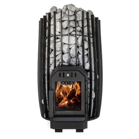 Cozy Heat SW Through-Wall Pkg Wood-Burning Sauna Stove Package, Up to 18kW