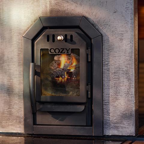 Cozy Heat SW Through-Wall Pkg Wood-Burning Sauna Stove Package, Up to 18kW