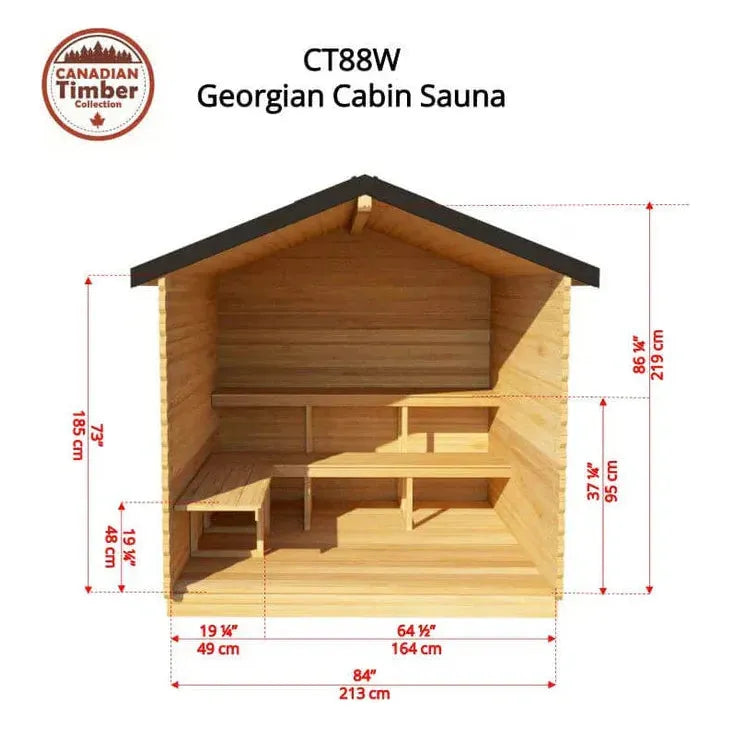 Dundalk Leisurecraft CT Georgian 6 Person Cabin Sauna CTC88W