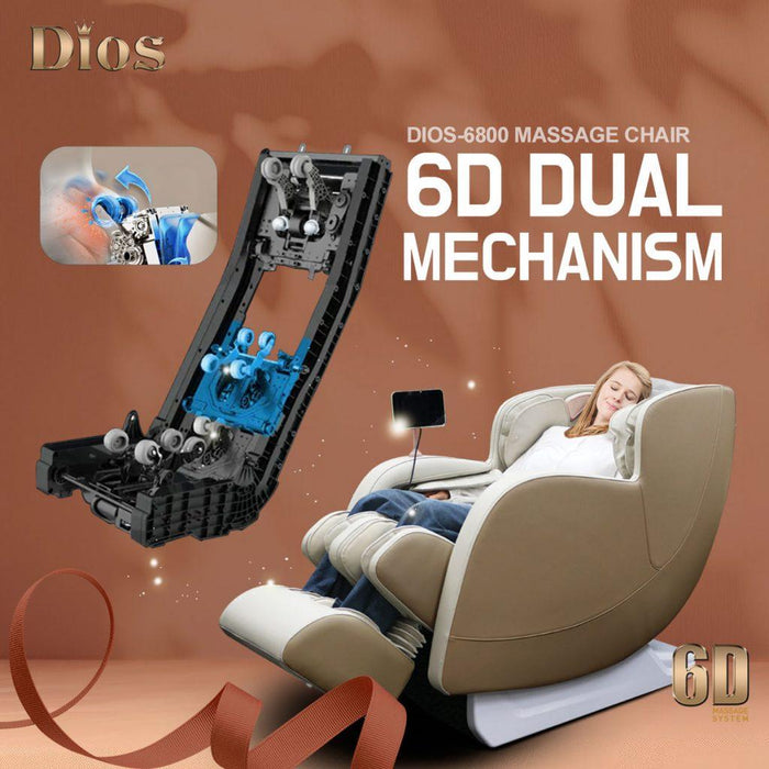 [Free Gift:Dios Rug] [Pre-Order 4-30-2025] [Limited Quantity] Dios Massage Chair 6D Dual Core Air Roller SL-track Dios-6800