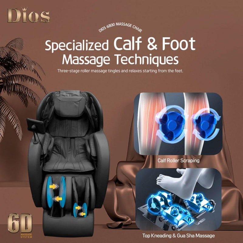 Dios Massage Chair 6D Dual Core Air Roller SL-track Dios-6800