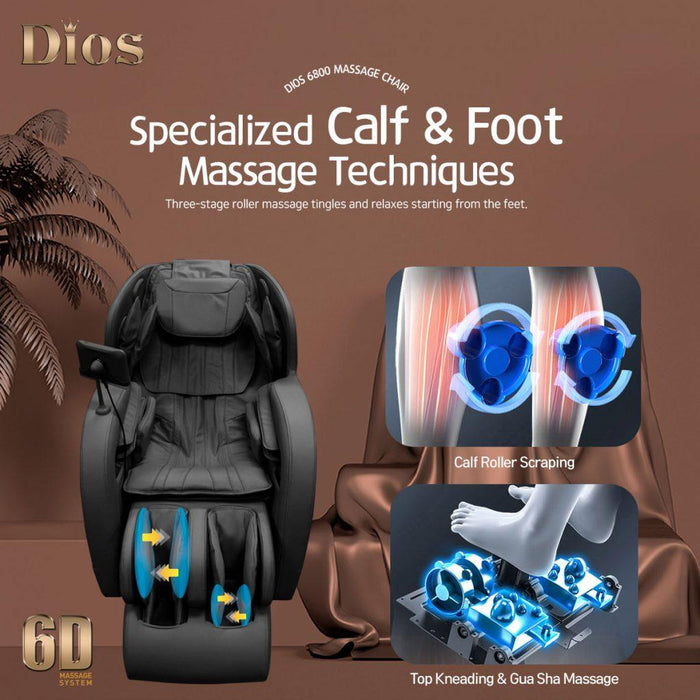 [Free Gift:Dios Rug] [Pre-Order 4-30-2025] [Limited Quantity] Dios Massage Chair 6D Dual Core Air Roller SL-track Dios-6800