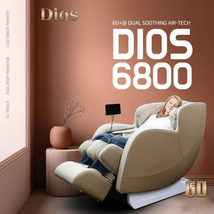 [Free Gift:Dios Rug] [Pre-Order 4-30-2025] [Limited Quantity] Dios Massage Chair 6D Dual Core Air Roller SL-track Dios-6800