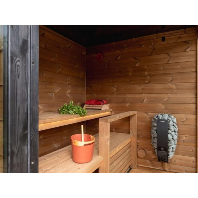 ThermaSol Nordic Dawn Sauna Cabin Fully Assembled Outdoor Sauna, Nordic Pine
