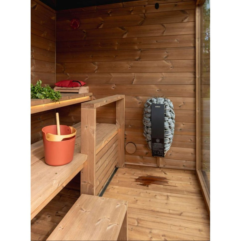 ThermaSol Nordic Dawn Sauna Cabin Fully Assembled Outdoor Sauna, Nordic Pine