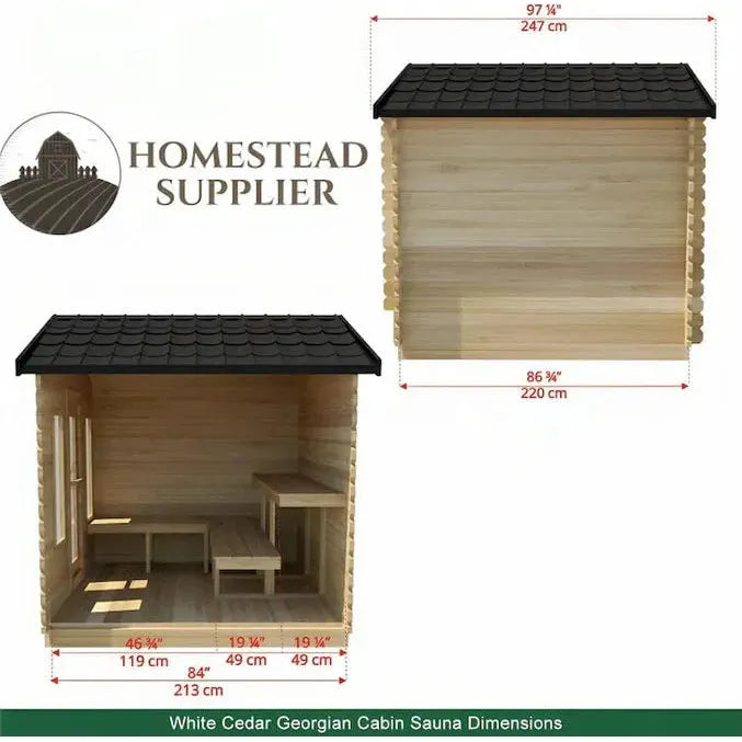 Dundalk Leisurecraft CT Georgian 6 Person Cabin Sauna CTC88W